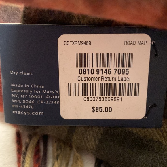 CLUB ROOM 100% Cashmere (unisex) scarf / NWT / gorgeous colors / so very⦠- Picture 2 of 8